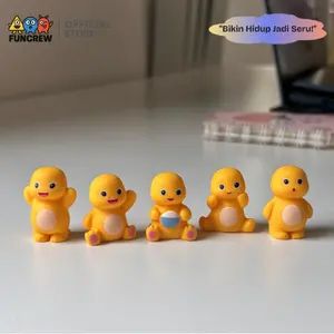 [FUNCREW Mall] Pajangan Mini Dino Nailong Lucu Isi 5 – Dekorasi Motor & Meja, Koleksi Gemoy Viral