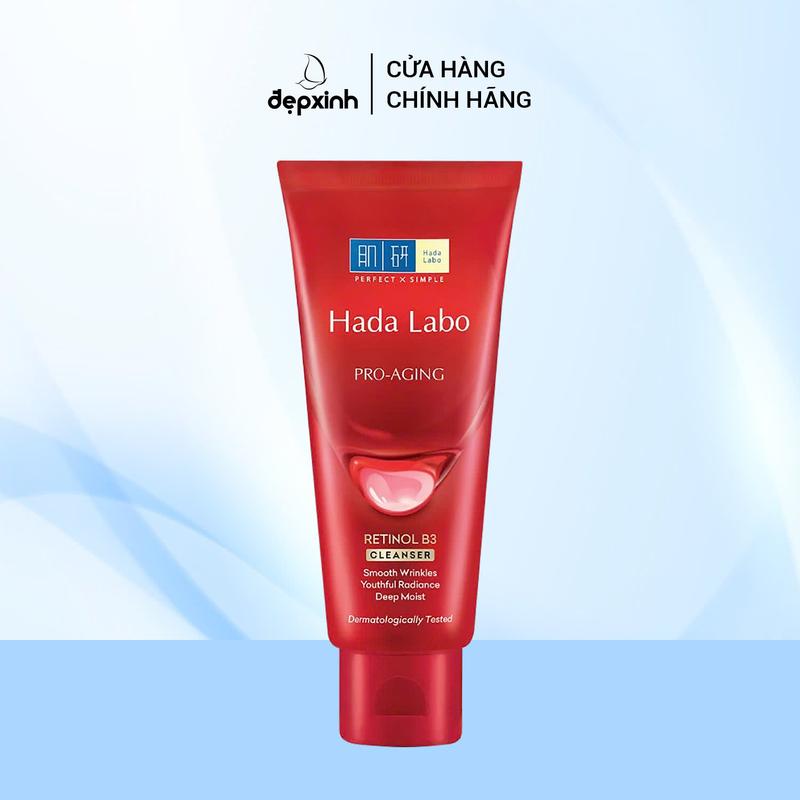 Sữa rửa mặt dạng kem Hada Labo Pro-Aging Retinol B3 Cleanser 80g