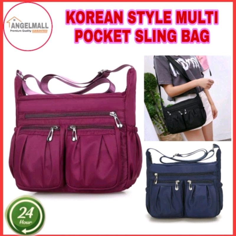 Angelmall A3 Beg Selempang Wanita Gaya Korea Multi Pocket Kapasiti ...