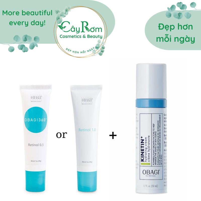 [CR] Combo dưỡng da Retinol (28g) - Kem dưỡng Kinetin Obagi (50ml) Serum Skincare