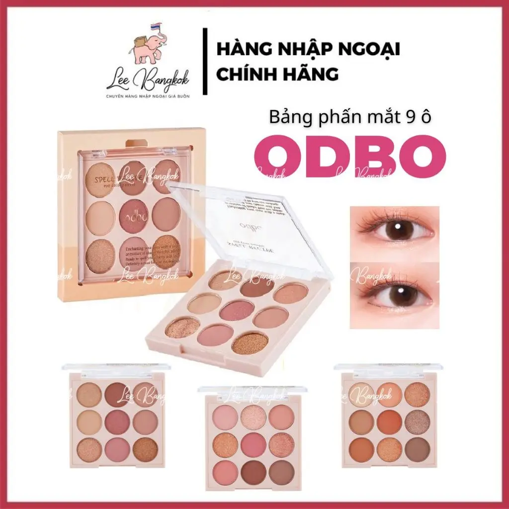 [NỘI ĐỊA THÁI] Bảng Phấn Mắt Odbo Spell Recipe Eye Color Palette od2005 9 ô tone Hàn Quốc Nhũ Mịn Hàng Thái Lan 7g