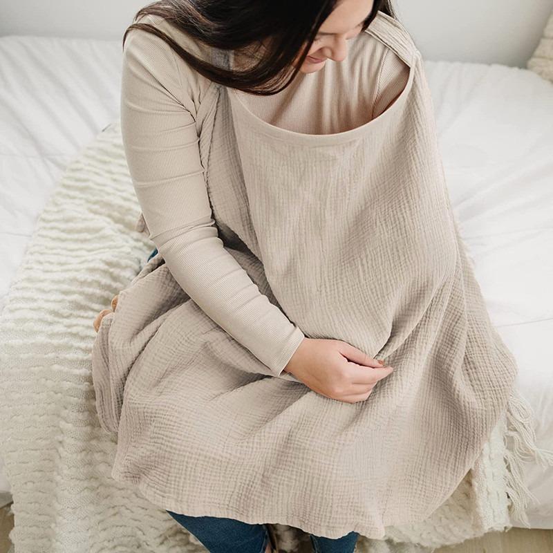 Product Introduction of 75x95cm Cotton Nursing Covers Breathable Baby Mother Feeding Breastfeeding Covers Adjustable Privacy Apron Lactation Cloth Cover 5