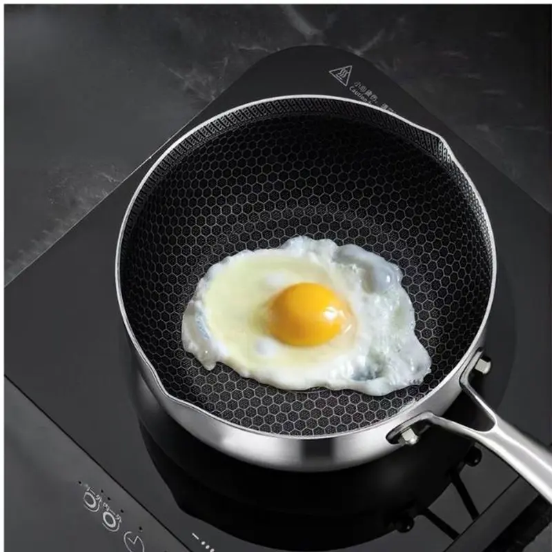￼Chảo Chống Dính Vân Đá Tổ Ong Chất Liệu INOX 316 Đường Kính 18cm Dùng Cho Mọi Loại Bếp 5