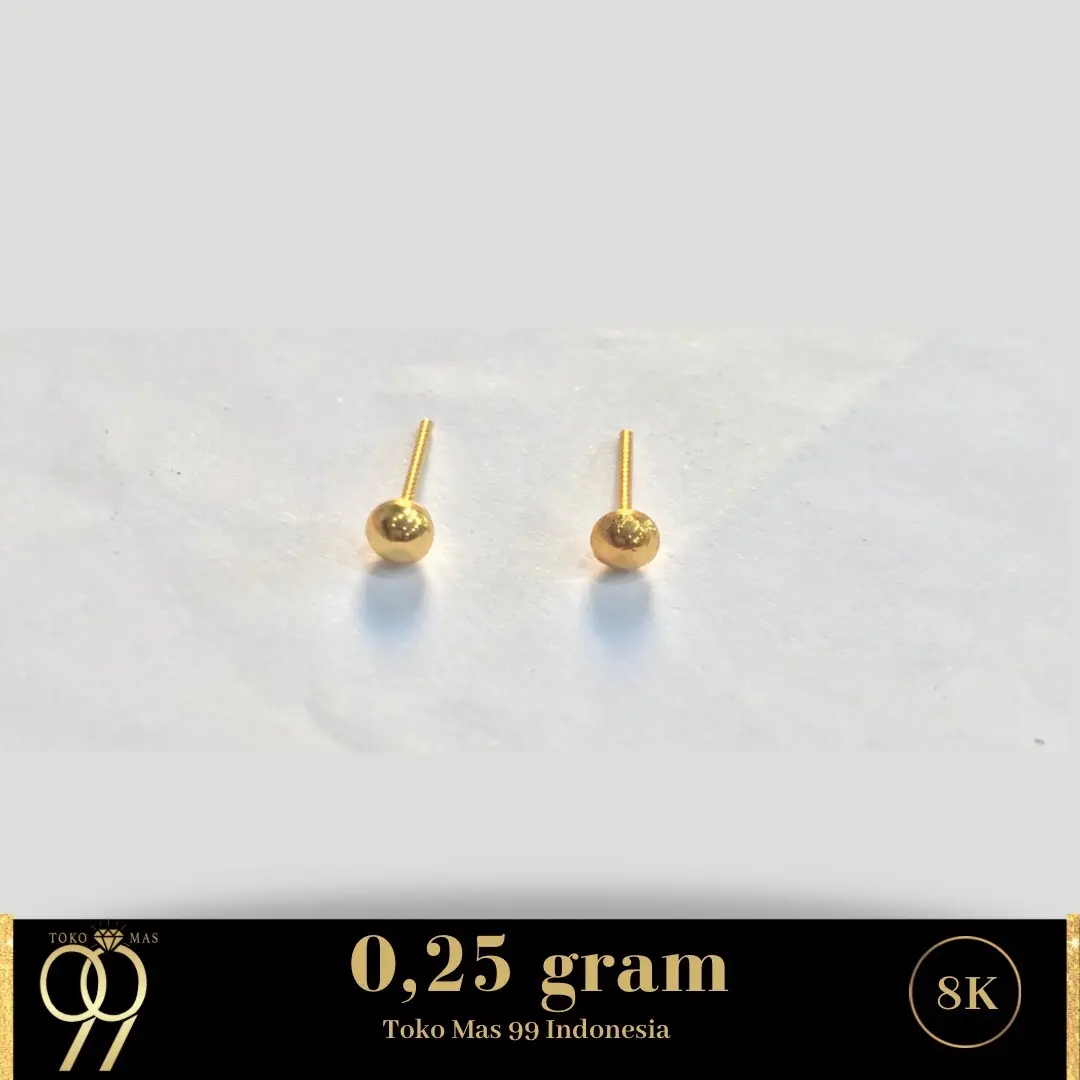 Giwang Emas Gold Polos 8K - 99 Karawang