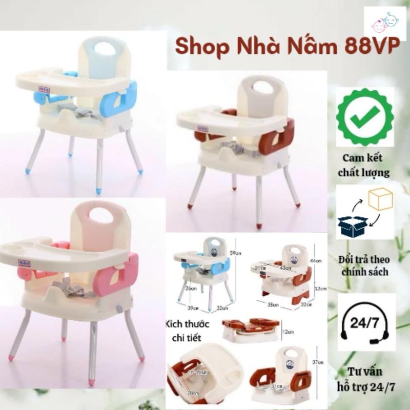 Ghế ăn dặm 518 cho bé có dây đai an toàn 2 chế độ cao thấp ghếăndặm babyhop