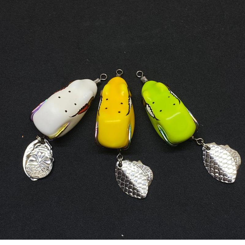 Nhái hơi chuột sóc 2 thìa lưỡi titan size 3,8cm nặng 7,5g - 10,5g. Mồi câu lure cá lóc giá rẻ chất lượng 3