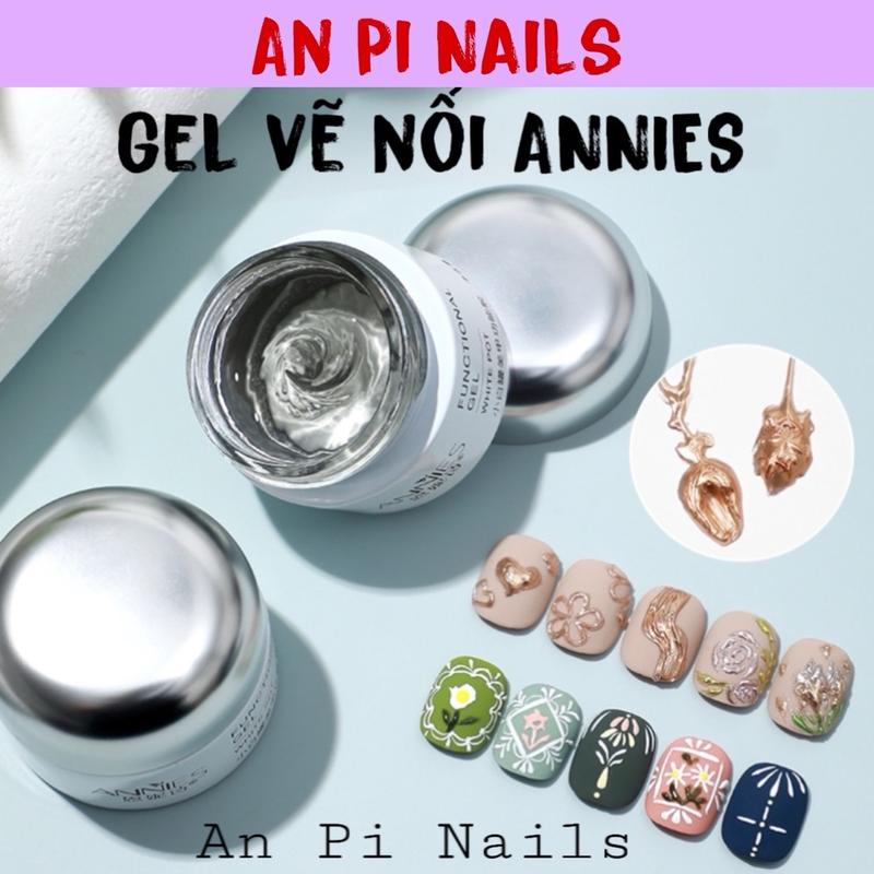 Gel vẽ nổi thuỷ tinh ANNIES, hũ to 20g, An Pi Nails Sơn Gel