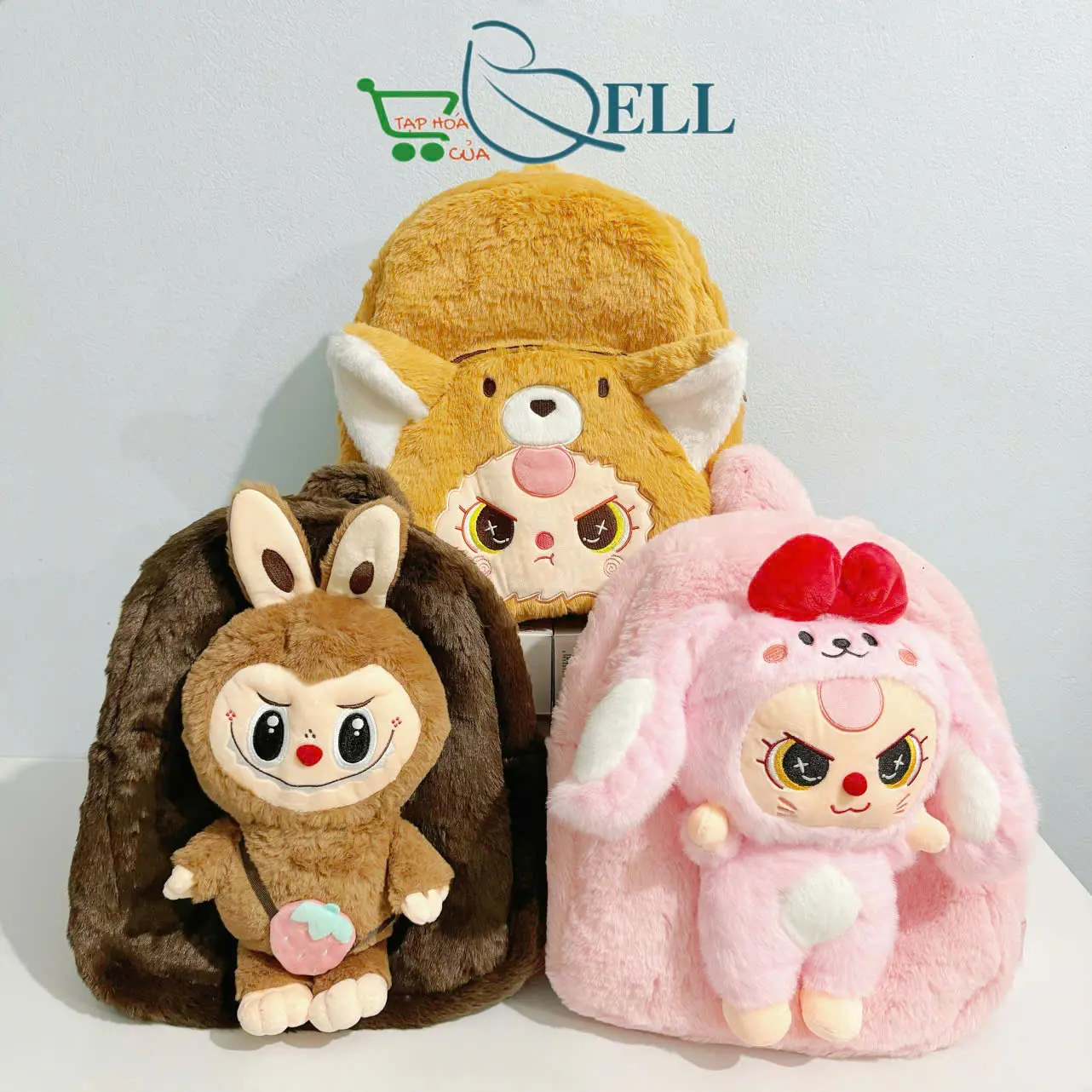 Balo Baby Three, Labubu, Capybara 35cm, Size lớn sức chứa rộng, đựng được vở, chất mềm mịn, dễ thương