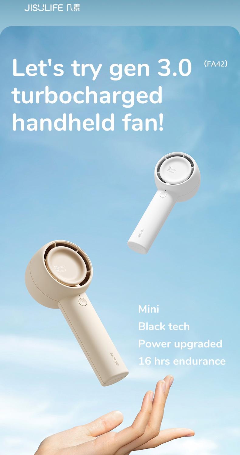 Product Introduction of JISULIFE Mini Fan Portable Leafless Pocket Fan USB Rechargeable 4500mAh Battery Desk Fan Strong Wind Mobile 7