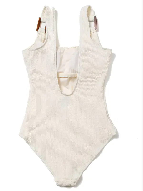 Women's Solid Ribbed Knit One-piece Swimsuit, Casual Sleeveless Tank Swimwear for Beach Holiday Vacation, Ladies Swimsuit for All Seasons 1