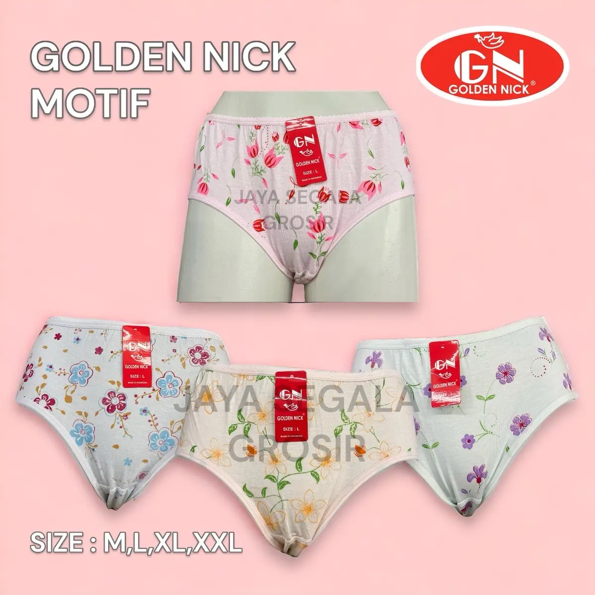 CELANA DALAM WANITA GOLDEN NICK MOTIF/ GN 937 SABLON !!! GROSIR !! NYAMAN LEMBUT !! Bunga