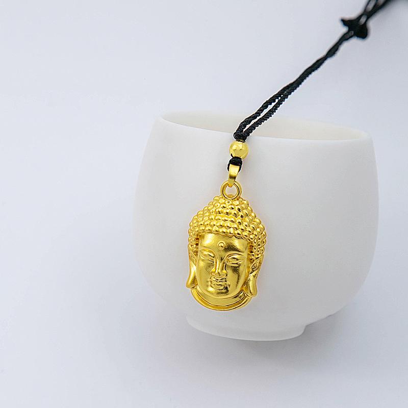 Product Introduction of Luxurious Chinese Style New Chinese Wedding Gold Fu Character Gourd Pendant Ethnic Style Premium Buddha Head Little Fat Fu Pendant Necklace 31