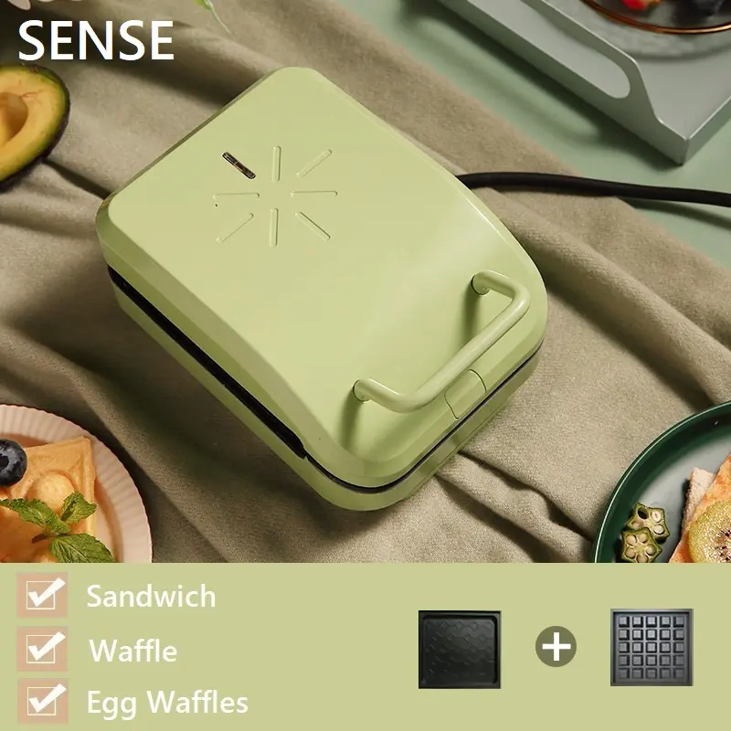 SENSE Electric Sandwich Maker Waffle Maker Mini Grilling Panini Baking Plates Toaster Breakfast Machine For Home House