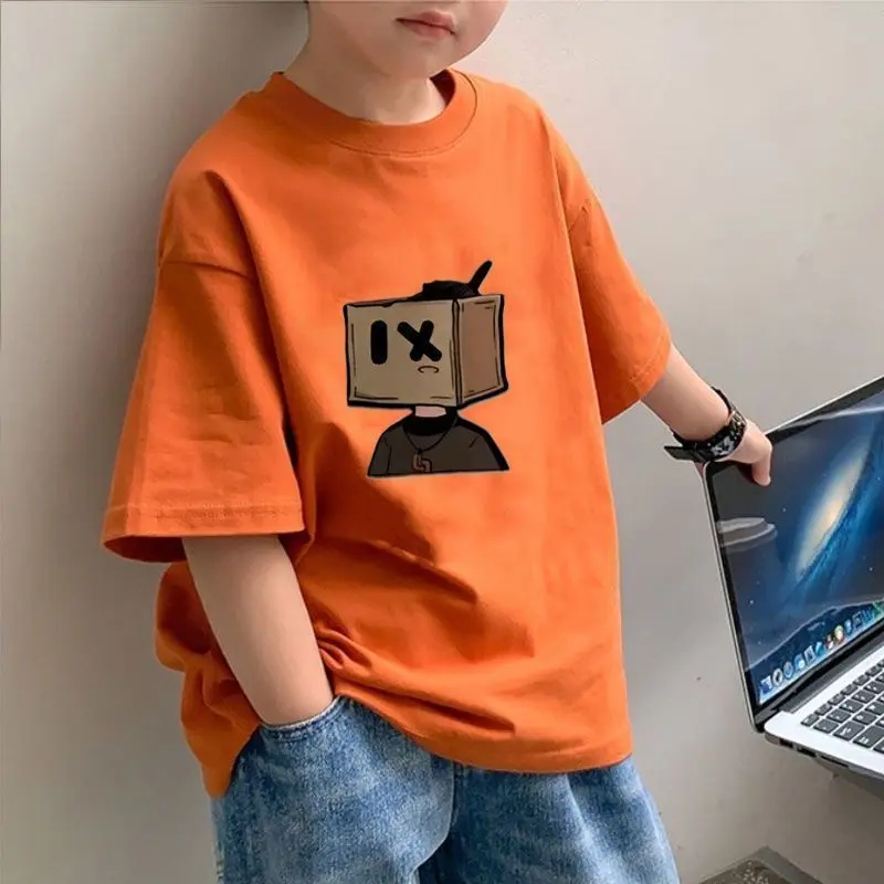 Áo Thun Mùa Hè Dáng Rộng Mới Sành Điệu Cho Bé Trai, Áo Thun ngắn Tay Hợp Xu hướng Cho Bé Trai Lớn, Dễ Phối Đồ Thời Trang Đường Phố, 2025 5