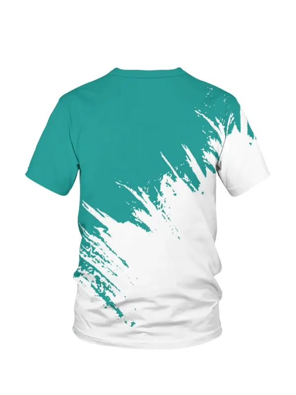 【Plus Size】 Colorblock Short Sleeve Tee & Drawstring Waist Shorts Set, Regular Fit Round Neck T-shirt & Shorts, Casual Summer Clothes for Men, Menswear 2