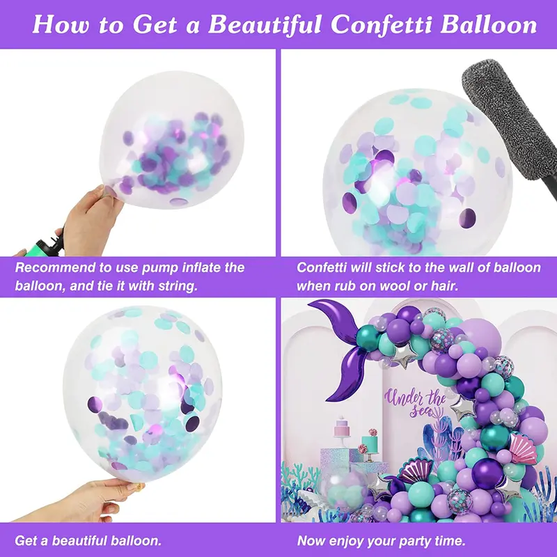 136pcs Mermaid Balloon Garland Kit for Mermaid Party Decoration Supplies, Balloons for Birthday Party Baby Shower Decoration 4