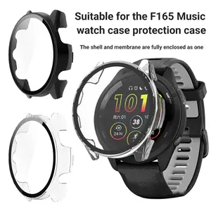 Hard Case Full Cover For Garmin Forerunner 165 / 165 Music - Bumper PC + Glass Full Protection Pelindung Jam COD