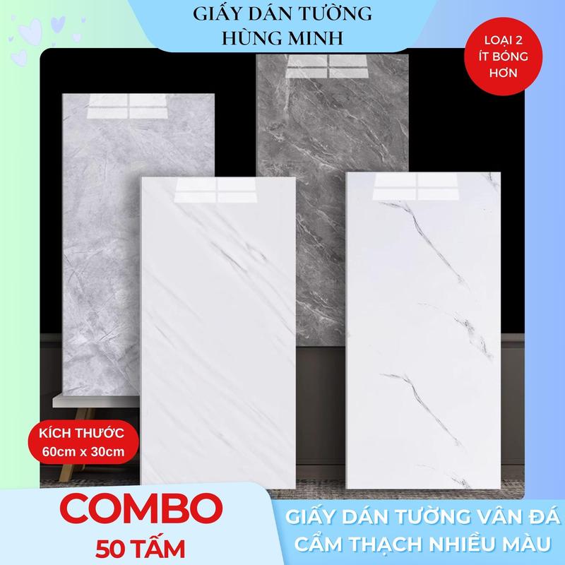 Combo 50 Tấm Giấy Dán Tường PVC Có Sẵn Keo  Kích Thước 60x30cm Ít Bóng Hơn Mỏng Hơn Loại THP Dùng Để Trang Trí Không Gian Phòng Ngủ Phòng Bếp Phòng Khách Nhà Bạn Vietnam Phòng bếp