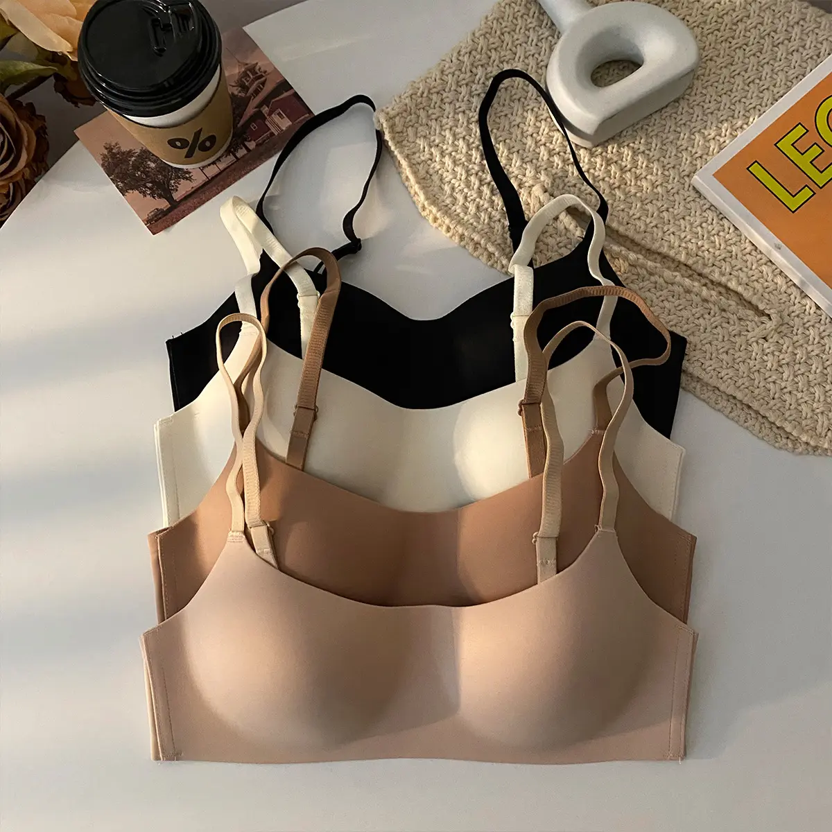 Seamless Thin Underwear Push up Breast Holding Anti-Sagging Not Empty Cup Wireless Women's Small Bra