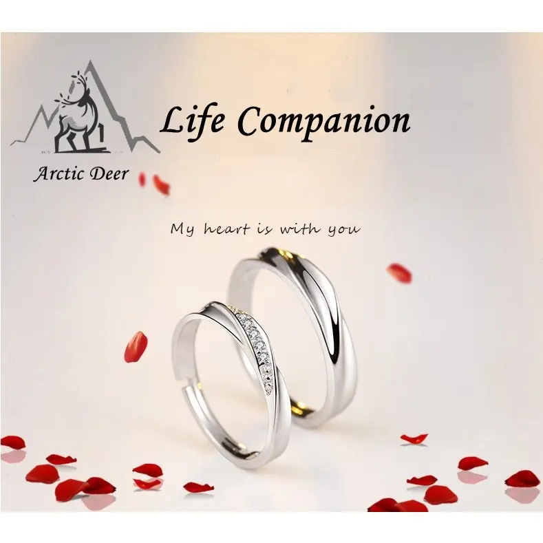 Cincin Couple-Life Companion cincin pasangan cincin titanium Original Arctic Deer Jewellery Rings Couple