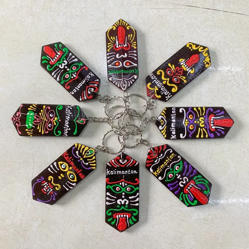 Gantungan Kunci Tameng Dayak lukis Hitam | keychain 0