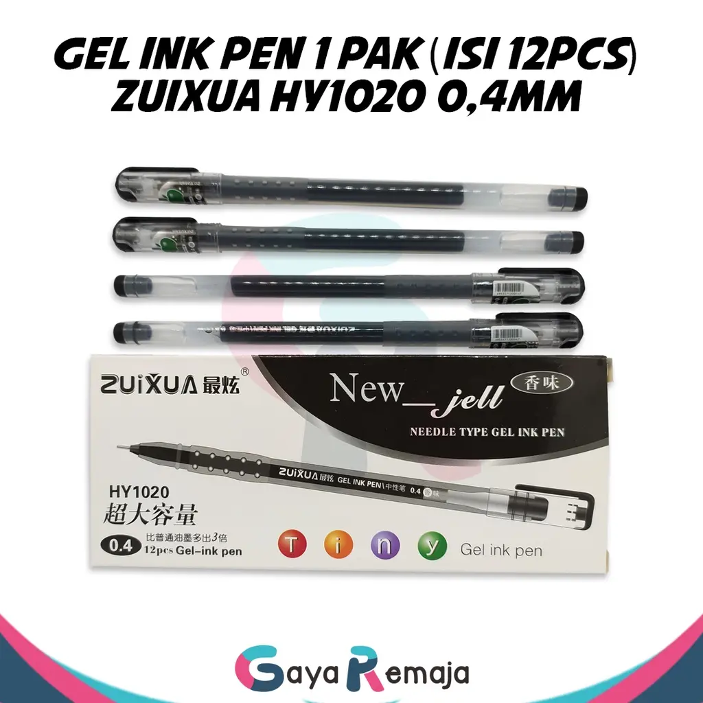 Pulpen Gel Hitam 1 pak Zuixua HY1020 0,4mm | gel pen murah | ballpoint | bulpen gel | bolpoin | pulpen 1 pack murah