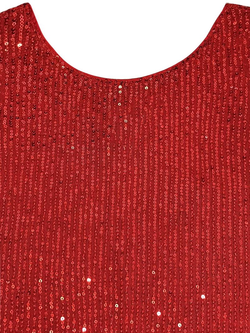 Product Introduction of Women's Glitter Sequins Ruffle Trim Bodycon Dress, Elegant Long Sleeve Round Neck Dress for Party Evening Formal Occasions, Ladies' Spring & Fall Clothes 6