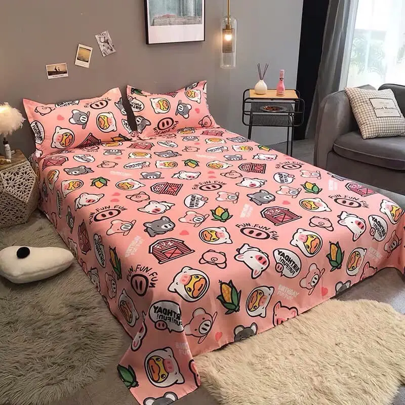 [Rẻ Vô Địch] Bộ Vỏ Chăn Ga Gối Cotton Poly Lợn Hồng Nhí Nhố 2