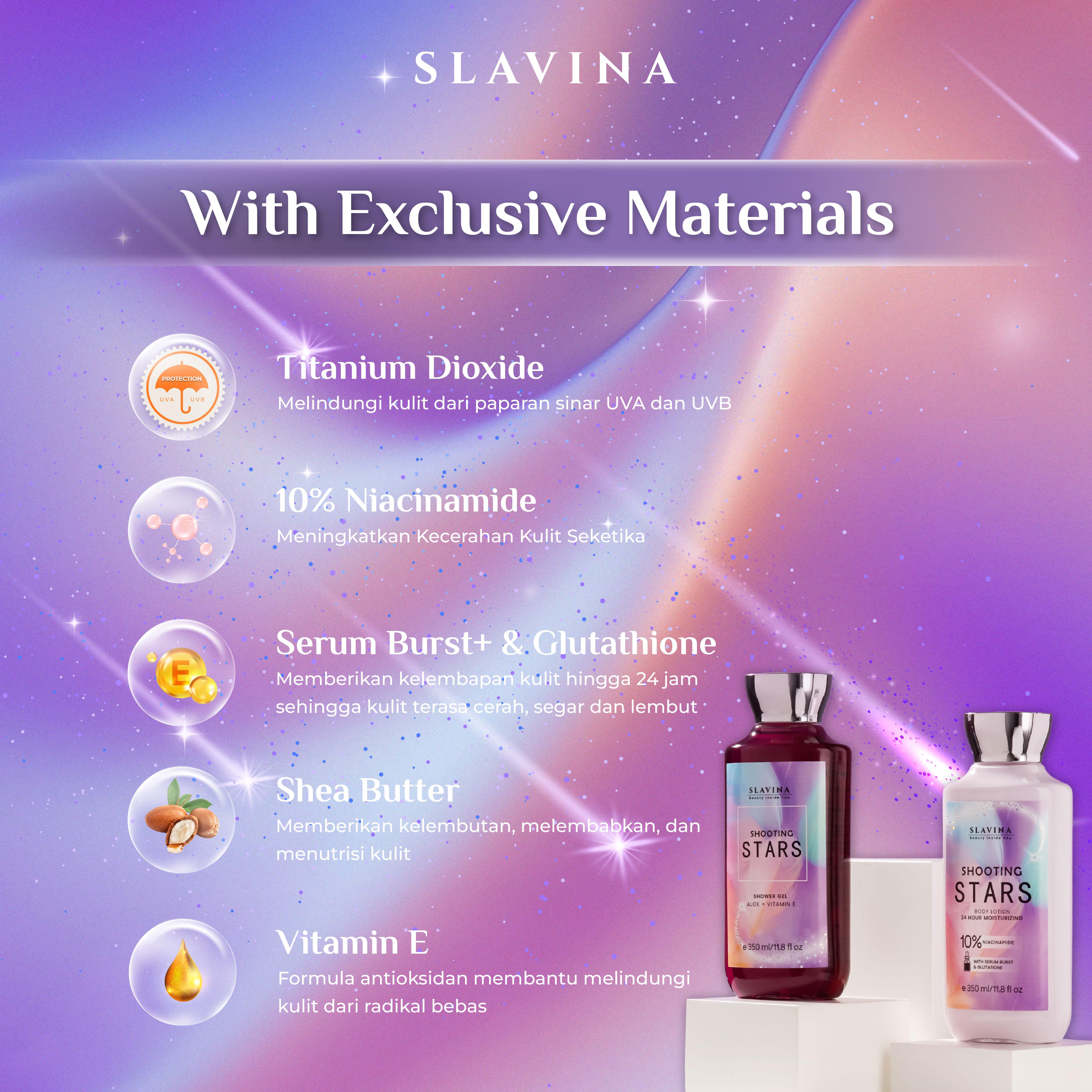 【SPECIAL TOKOMAMAGIGI】SLAVINA ALL Body Care Body Lotion dan Shower Gel by Nagita Slavina Moisturizer dan Sabun Mandi Cair 350ml