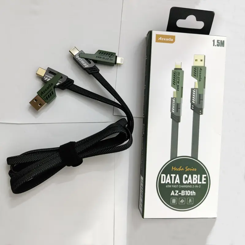 4 in 1 PD 65W Fast Charging Data Cable, Multifunctional Charging Cable Compatible with iPhone & Android, Universal Mobile Phone Accessories 4