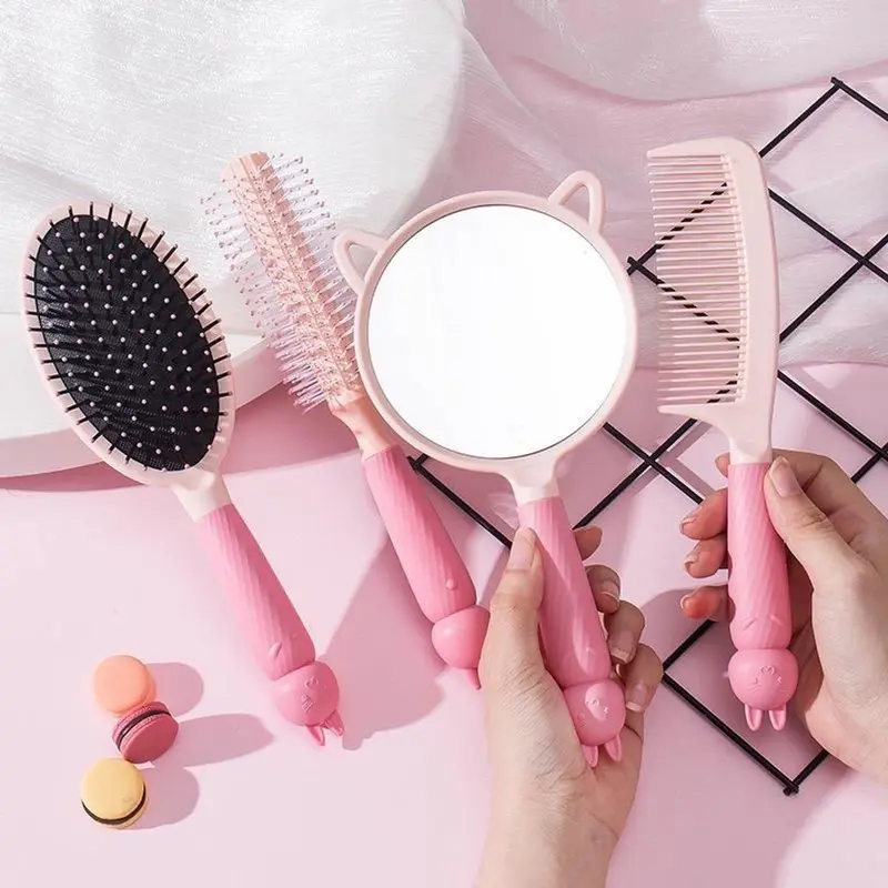 ￼Bộ 3-4 cây lược chải tóc gỡ rối cute phô mai que dành cho nữ- phụ kiện tóc ( tai gấu hoặc thỏ) Women 0
