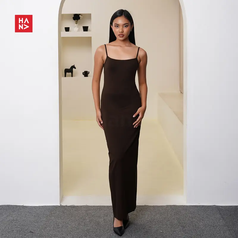 Hana Fashion - Natalie Long Dress/Dress Panjang Bodycon - CD163 Casual Dress Wanita High Top 1