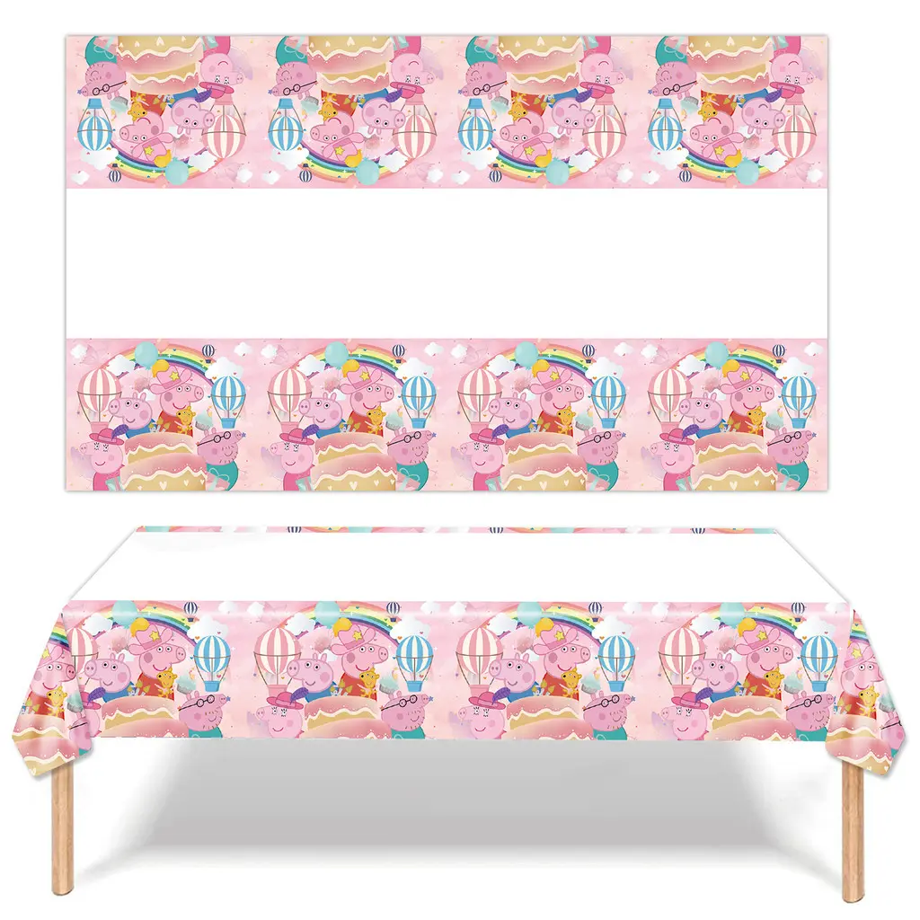 Waterproof Disposable Table Cover 108cm - Adorable Pig Cartoon Print