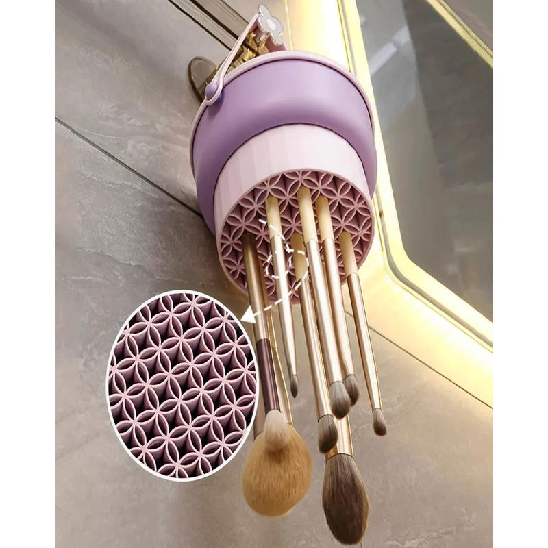 HL0606 Pembersih Kuas Make Up Gantung Make Up Brush Cleanser Rak Pengering Kuas Make Up Brush Stand Holder Penyimpanan 6