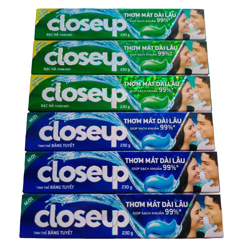 Combo 3 Kem Đánh Răng Closeup 230g Bạc Hà thơm mát và tinh thể băng tuyết thơm mát dài lâu