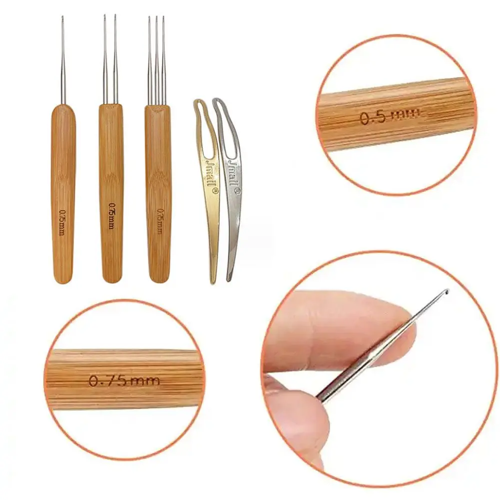 Wooden Crochet Dreadlocks Braid Needle - Wig Hair Tool And Hook ...