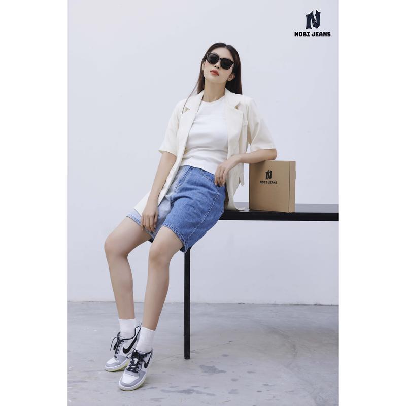 Product Introduction of Quần jeans short hai màu xanh trắng - Summer Rhythm Collection - Sheashore Shorts Nữ Pants Women quần  jeans quần bò quân  jeannu 10