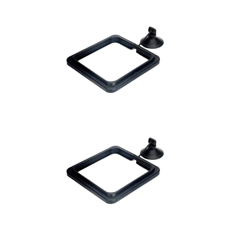 2 Set of Fish Food Feeder Plastics Household Accessories Square Shape Filtering Device Waste Mesh Multiple Sizes Fishing Feeders 10*10cm 0