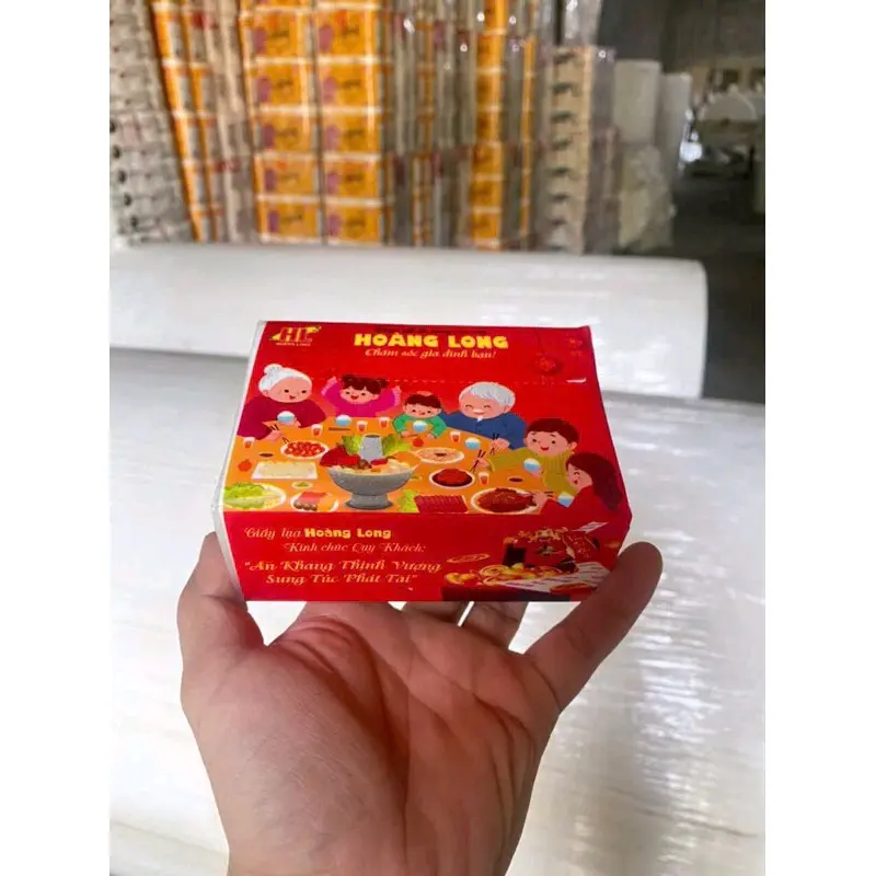 Một gói giấy rút hoàng long 3lớp 280 tờ mềm mại an toàn cho bé 3