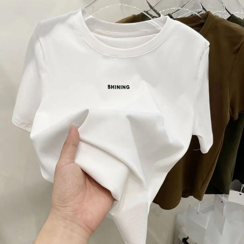 Áo Thun ngắn Tay Cotton Nguyên Chất, Dành Cho Nam, Hợp Xu hướng Và Thường Ngày, Cổ Tròn, Dáng Rộng Vừa Vặn, Tay Lửng Áo, Thích Hợp Cho Các Cặp Đôi, Áo Lớp Nền Cơ Thể, Hàng Mới Về Mùa Hè 2024 6