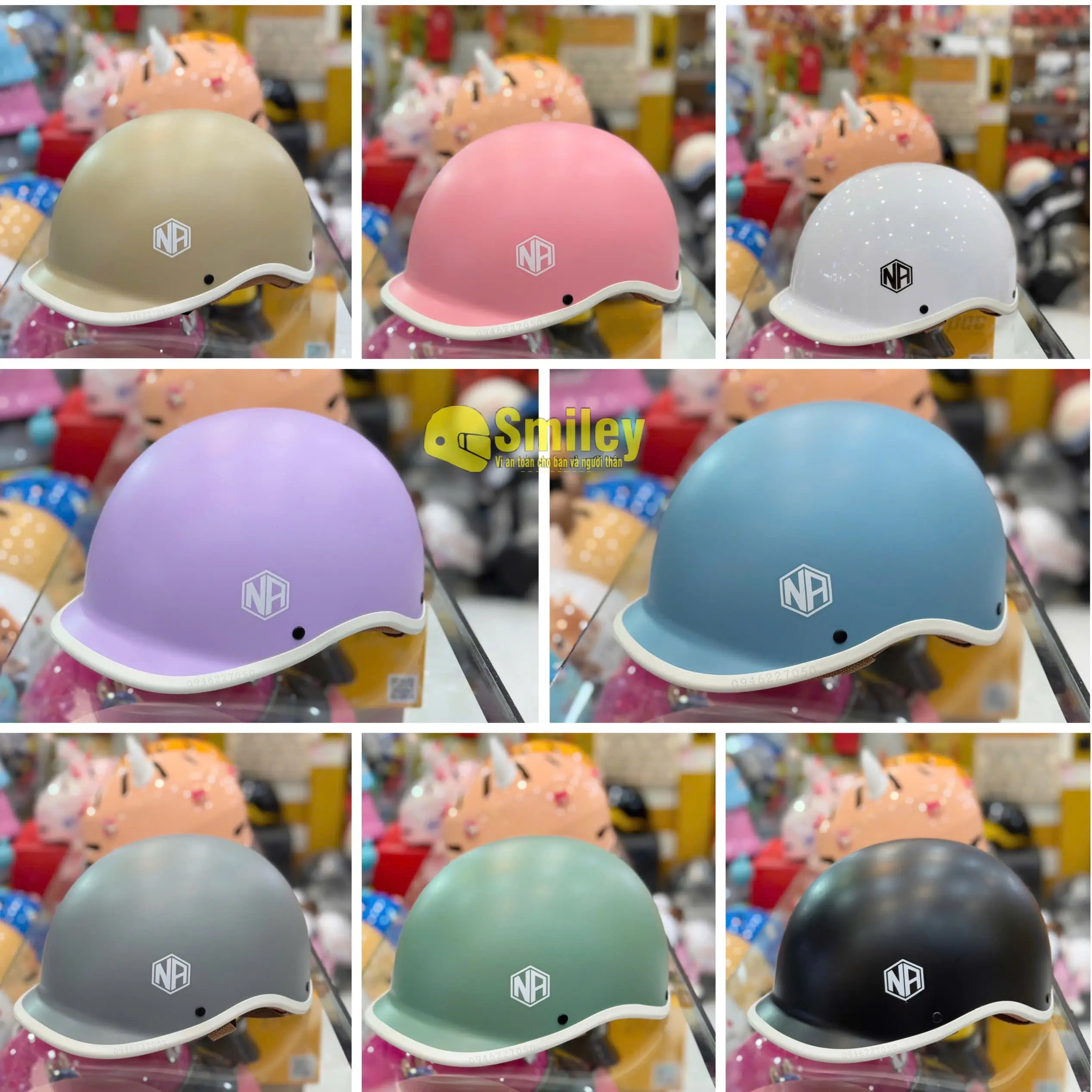 Mũ bảo hiểm cá heo NA đạt chuẩn QT2 Smileyhelmet