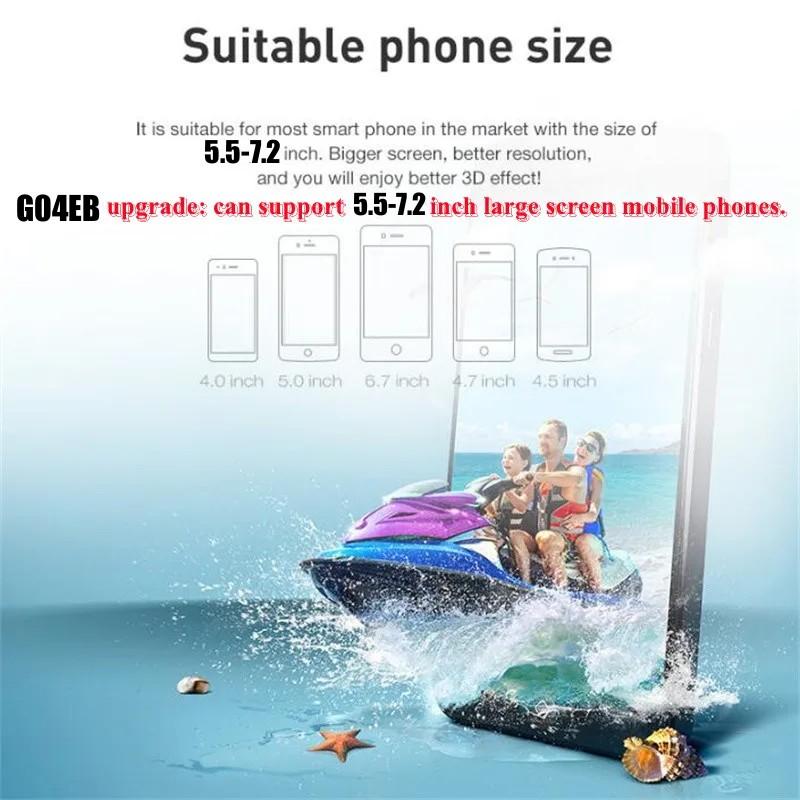 VR Glasses 3D Virtual Reality Glasses Stereo Headset Version for 5.5 7 Inch Mobile Phones, Support Joystick