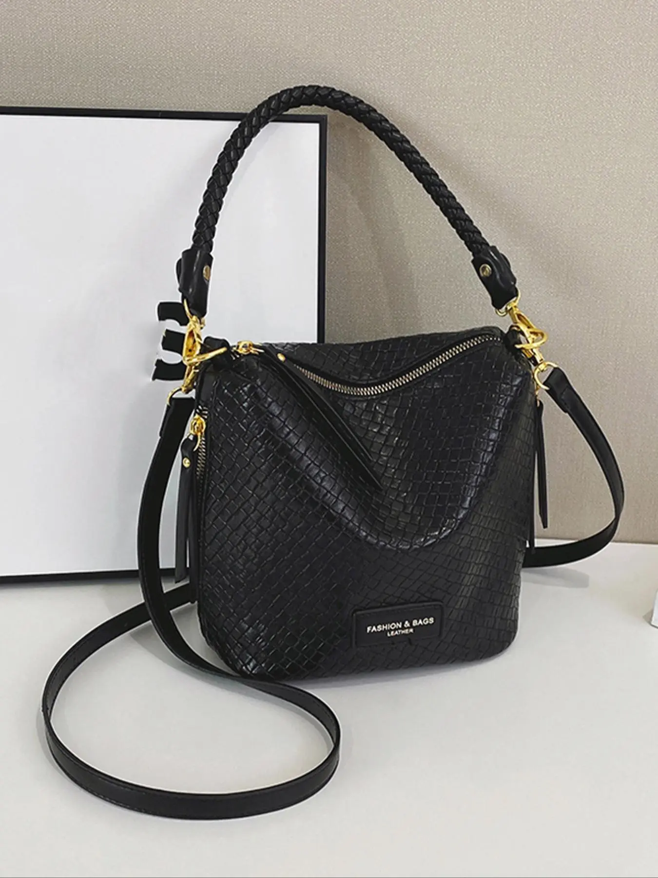 Women's Fashionable Woven Shoulder Bag, Casual Versatile Crossbody Bag for Daily Used, Trendy All-match Commuter Bag