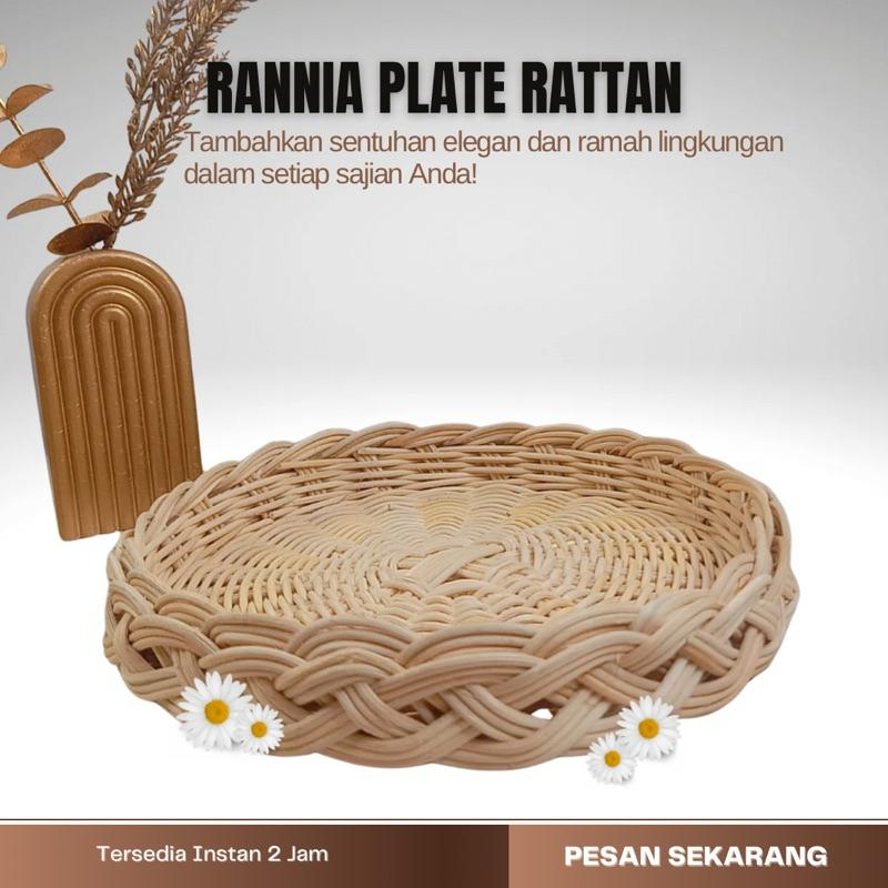 Piring Rotan Anyaman Cekung Premium Tatakan Gelas Rannia Plate ...