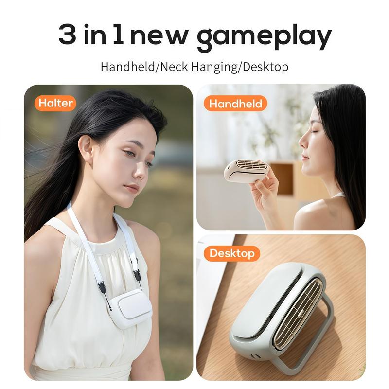 Portable Fan with Hanging Rope, 4 Gear Wind Speed, Rechargeable 2500mAh Battery Fan, Suitable for Travel, Outdoor, Exercise, Work, Home, and Daily Life 2