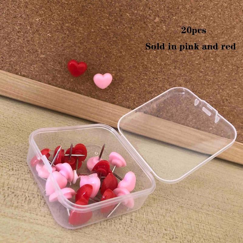 Heart Shaped Photo Push Pins, 20pcs Cute Creative Colorful Photo Fixing Pins, Diy Photo Display Tool for Home School Office 3