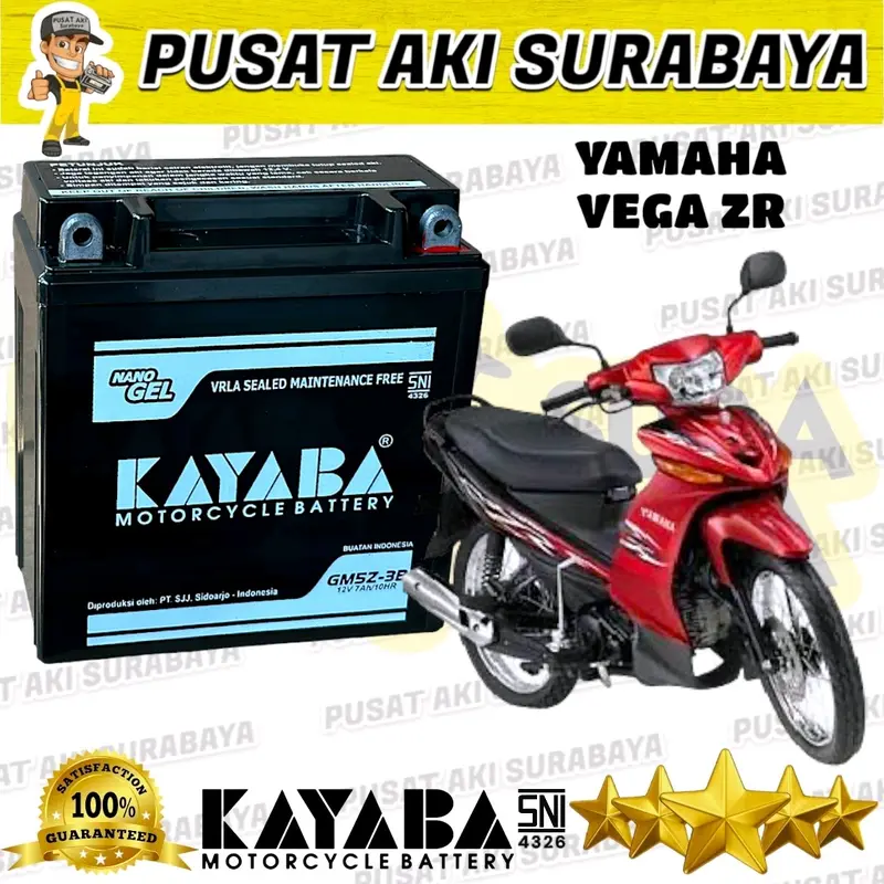 PUSAT AKI KERING KAYABA GT6A GM5Z 12 VOLT 7 AMPER UNTUK MOTOR VEGA ZR TITAN KAZE FIT X MTX5AL YB5LB YT7C GT6A 0