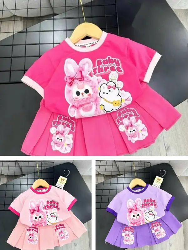 [MST2] SÉT VÁY XẾP LY(có lót trong) IN HÌNH ĐỒ HỌA DỄ THƯƠNG 3 MÀU BÁT MẮT SIZE 9-44KG 4