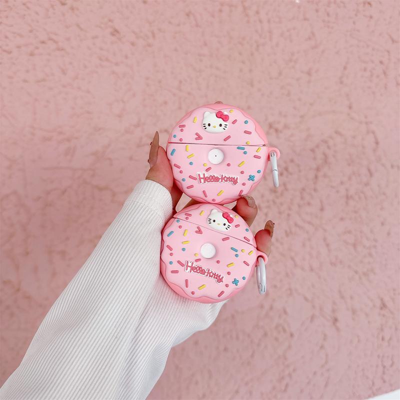 Pink HK Donuts Case For Apple AirPods 1 2 3 Pro 2 Cartoon Silicone pink-hk-donuts-case-for-apple-airpods-1-2-3-pro-2-cartoon-silicone