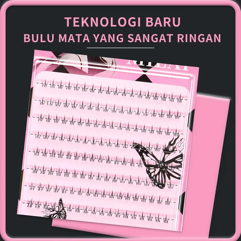 MILAI RIASAN MATA A19 UnderLash 10 Baris - Bulu Mata Palsu Bawah Berkualitas Tinggi + Lem Ekstensi Bulu Mata - Bulu Mata Palsu 1